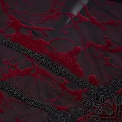 PUNK RAVE Robe Asymétrique 'Bara' En Velours Rouge -ALCHEMY GOTHIC shop robe asymetrique bara en velours rouge 15