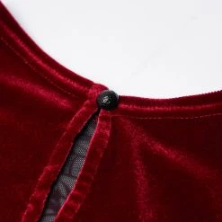 PUNK RAVE Robe Asymétrique 'Bara' En Velours Rouge -ALCHEMY GOTHIC shop robe asymetrique bara en velours rouge 17