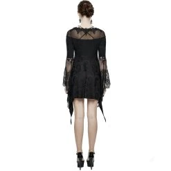 Eva Lady Robe Asymétrique 'Esmerée' En Dentelle Et Jacquard... -ALCHEMY GOTHIC shop robe asymetrique esmeree en dentelle et jacquard noirs 6