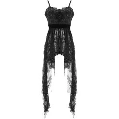 Eva Lady Robe Asymétrique 'Fael' En Dentelle Et Jacquard Noirs