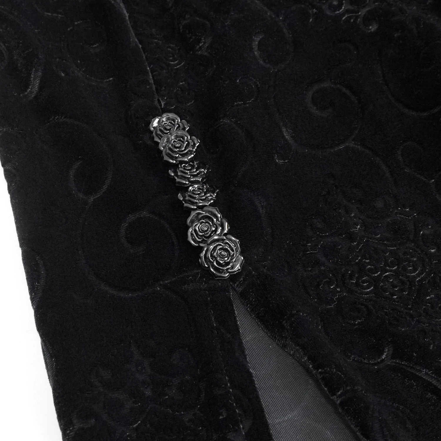 DEVIL FASHION Robe Cheongsam Gothique En Velours Noir 17 DEVIL FASHION Robe Cheongsam Gothique En Velours Noir – Image 15
