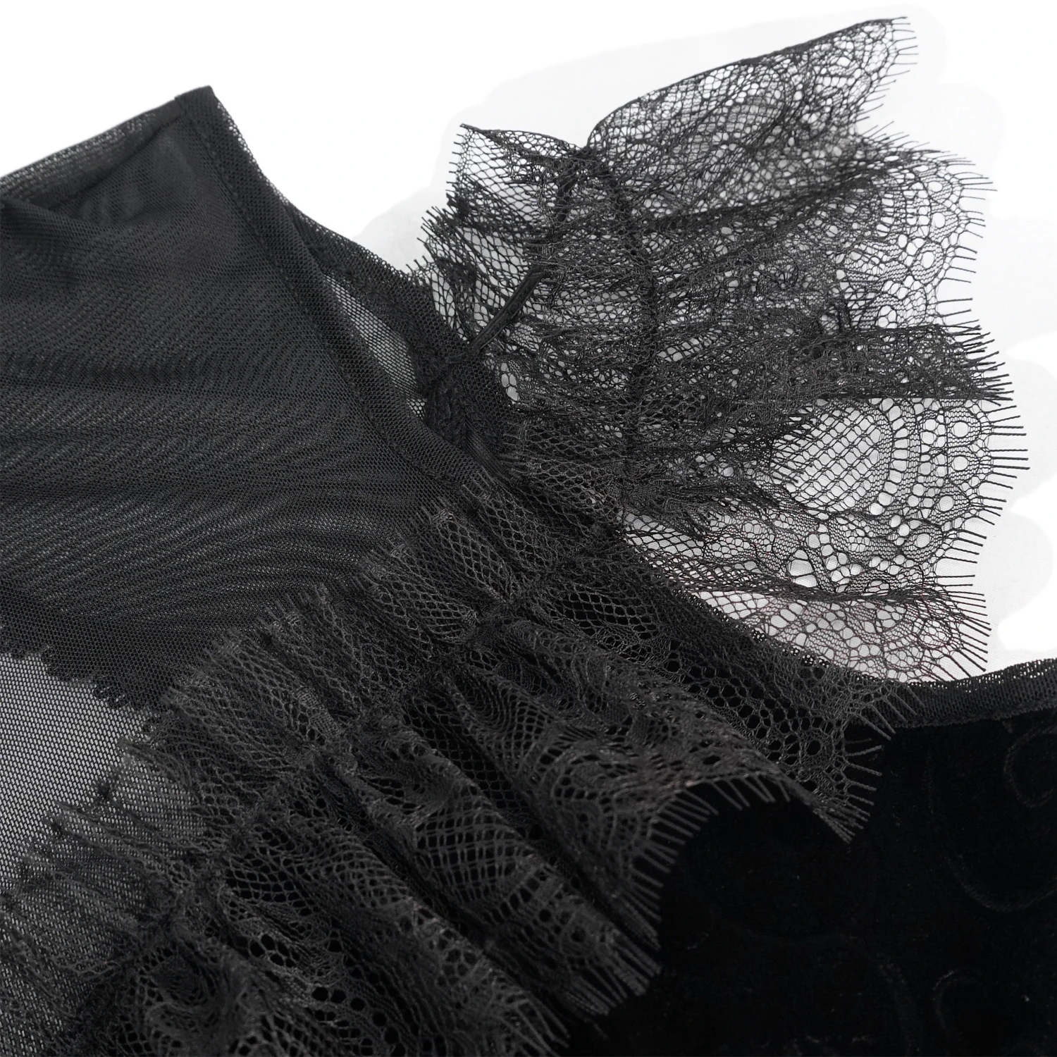 DEVIL FASHION Robe Cheongsam Gothique En Velours Noir 18 DEVIL FASHION Robe Cheongsam Gothique En Velours Noir – Image 16