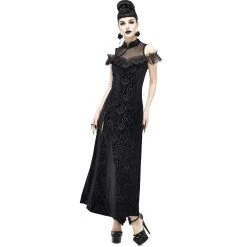 DEVIL FASHION Robe Cheongsam Gothique En Velours Noir 24 DEVIL FASHION Robe Cheongsam Gothique En Velours Noir -ALCHEMY GOTHIC shop robe cheongsam gothique en velours noir 5