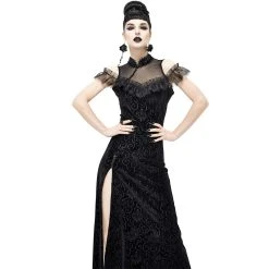 DEVIL FASHION Robe Cheongsam Gothique En Velours Noir 26 DEVIL FASHION Robe Cheongsam Gothique En Velours Noir -ALCHEMY GOTHIC shop robe cheongsam gothique en velours noir 7