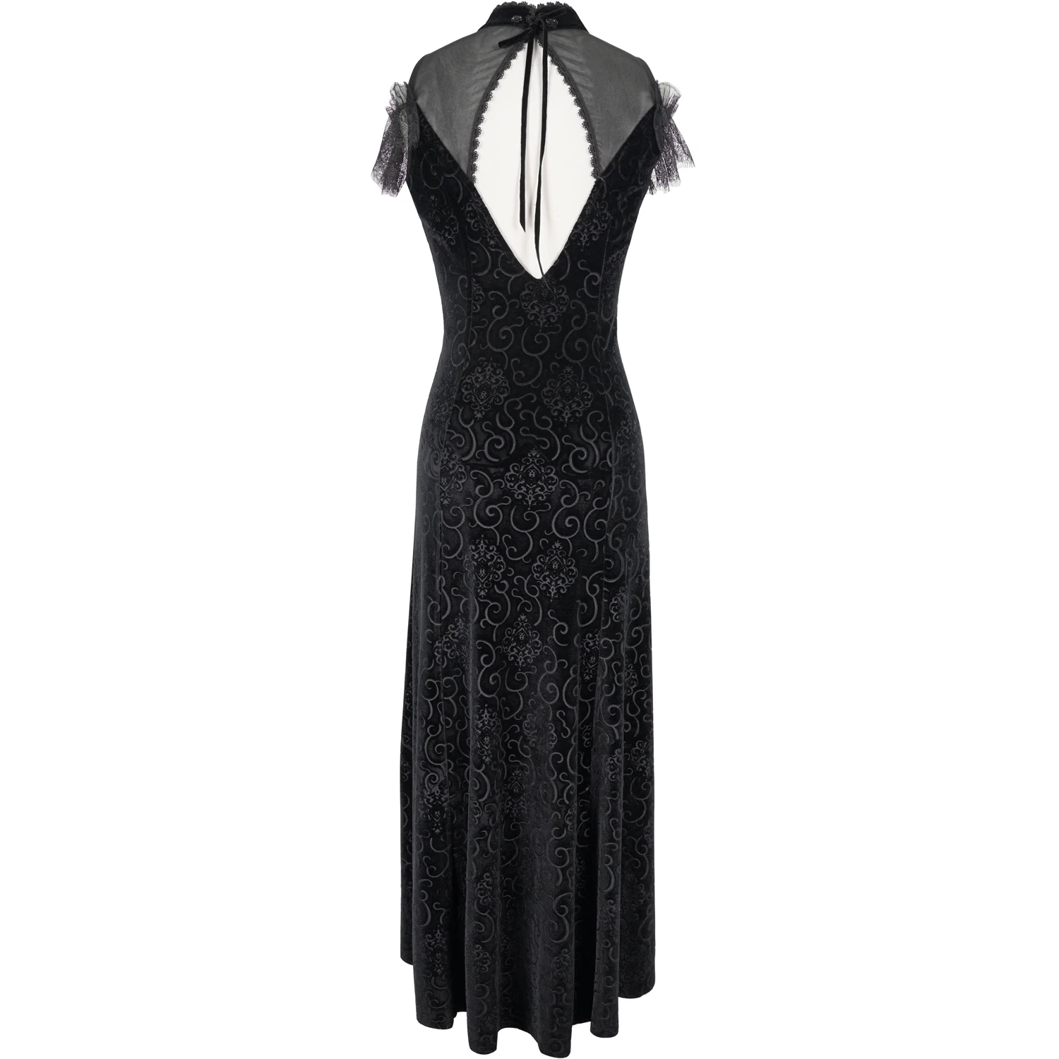 DEVIL FASHION Robe Cheongsam Gothique En Velours Noir 12 DEVIL FASHION Robe Cheongsam Gothique En Velours Noir – Image 10