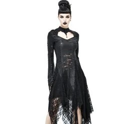 DEVIL FASHION Robe Gothique 'Dragon Spine' Noire -ALCHEMY GOTHIC shop robe gothique dragon spine noire 7