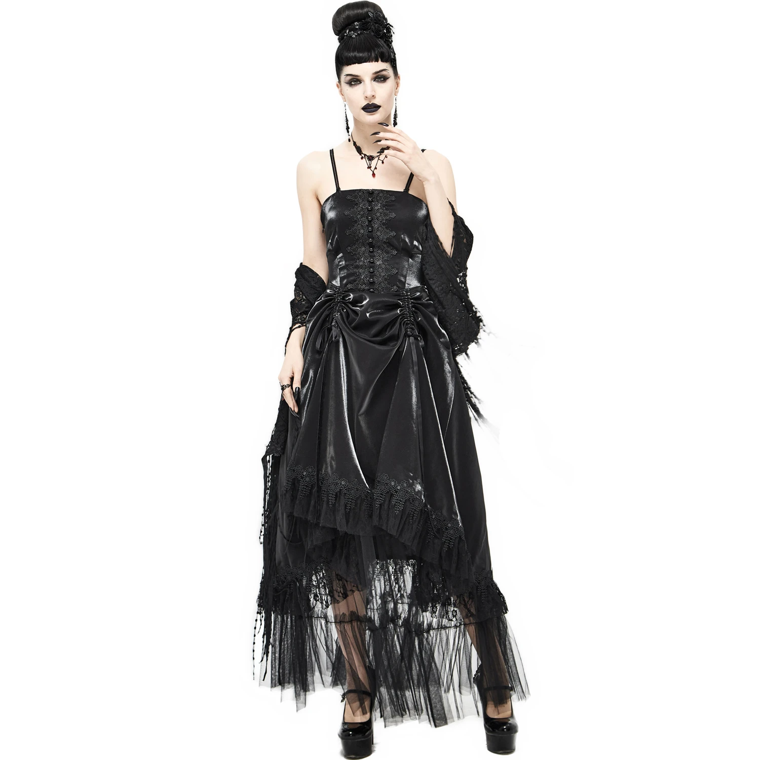 DEVIL FASHION Robe Gothique 'Narcissa' Noire 8 DEVIL FASHION Robe Gothique 'Narcissa' Noire – Image 6