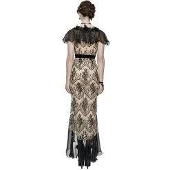 Eva Lady Robe Longue En Dentelle Transparente Et Mousseline... 17 Eva Lady Robe Longue En Dentelle Transparente Et Mousseline... -ALCHEMY GOTHIC shop robe longue en dentelle transparente et mousseline noire 2