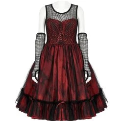 PUNK RAVE Robe 'Maelle' Rouge Et Noire