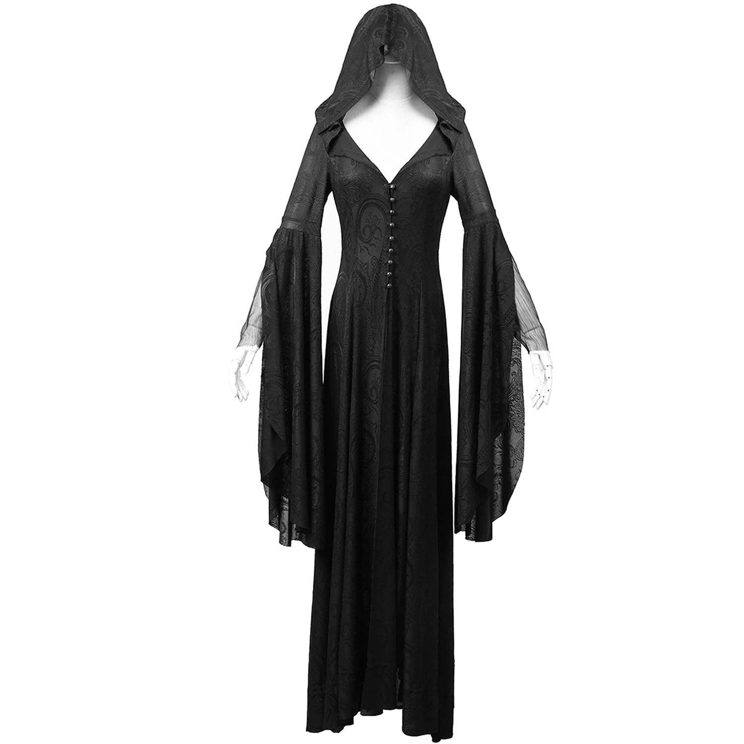 PUNK RAVE Robe-Manteau à Capuche 'Theatre Of Tragedy' Noire 3 PUNK RAVE Robe-Manteau à Capuche 'Theatre Of Tragedy' Noire