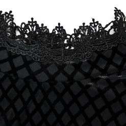 PUNK RAVE Robe Taille Haute 'Carridwen' En Velours Noir -ALCHEMY GOTHIC shop robe taille haute carridwen en velours noir 10