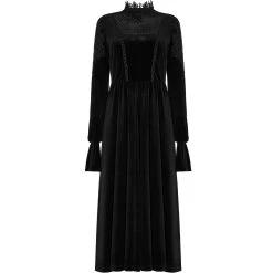 PUNK RAVE Robe Taille Haute 'Carridwen' En Velours Noir