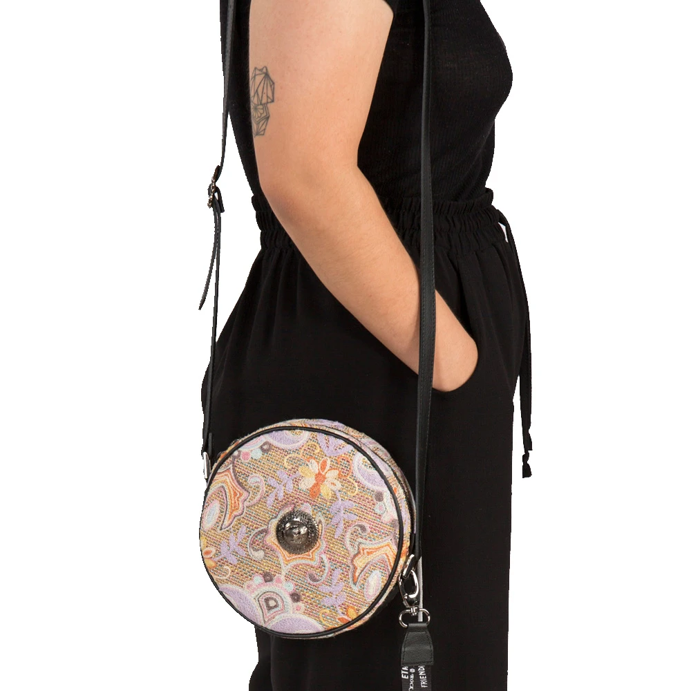 NEW ROCK Sac à Bandoulière Rond à Fleurs 8 NEW ROCK Sac à Bandoulière Rond à Fleurs – Image 6