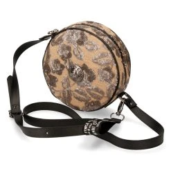 NEW ROCK Sac à Bandoulière Rond Beige à Fleurs