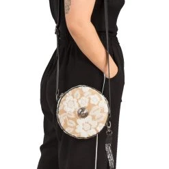 NEW ROCK Sac à Bandoulière Rond Nacre à Fleurs -ALCHEMY GOTHIC shop sac a bandouliere rond nacre a fleurs 5