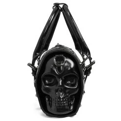 DEVIL FASHION Sac à Main Rectangulaire 'Skull' Noir -ALCHEMY GOTHIC shop sac a main rectangulaire skull noir 11