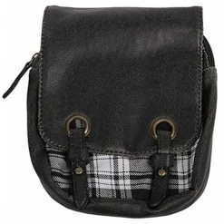QUEEN OF DARKNESS Sac De Kilt 'White And Black Plaid'