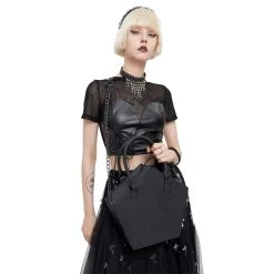 DEVIL FASHION Sac Fourre-Tout 'Pentagramme' Noir 20 DEVIL FASHION Sac Fourre-Tout 'Pentagramme' Noir -ALCHEMY GOTHIC shop sac fourre tout pentagramme noir 3