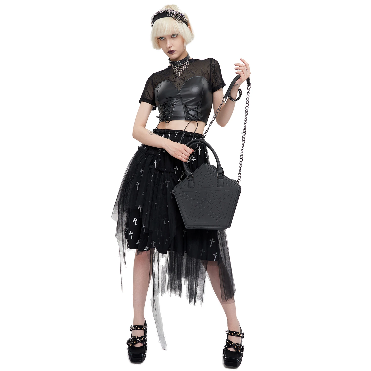 DEVIL FASHION Sac Fourre-Tout 'Pentagramme' Noir 7 DEVIL FASHION Sac Fourre-Tout 'Pentagramme' Noir – Image 5