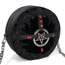 DEVIL FASHION Sac Rond 'Pentagration' Noir -ALCHEMY GOTHIC shop sac rond pentagration noir 10