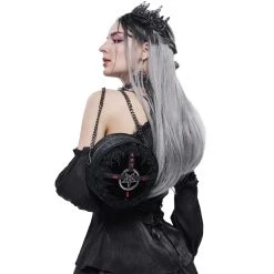 DEVIL FASHION Sac Rond 'Pentagration' Noir -ALCHEMY GOTHIC shop sac rond pentagration noir 3