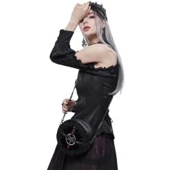 DEVIL FASHION Sac Rond 'Pentagration' Noir -ALCHEMY GOTHIC shop sac rond pentagration noir 4