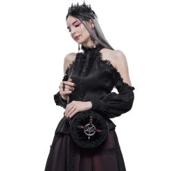DEVIL FASHION Sac Rond 'Pentagration' Noir -ALCHEMY GOTHIC shop sac rond pentagration noir 5