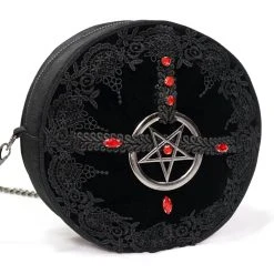 DEVIL FASHION Sac Rond 'Pentagration' Noir -ALCHEMY GOTHIC shop sac rond pentagration noir 8
