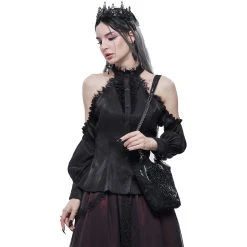 DEVIL FASHION Sac 'Satin Blood' Noir -ALCHEMY GOTHIC shop sac satin blood noir 3