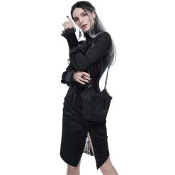 DEVIL FASHION Sac 'Satin Blood' Noir -ALCHEMY GOTHIC shop sac satin blood noir 4