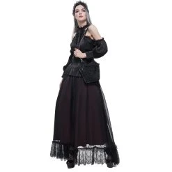 DEVIL FASHION Sac 'Satin Blood' Noir -ALCHEMY GOTHIC shop sac satin blood noir 5