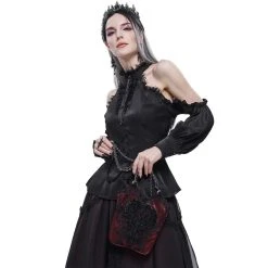 DEVIL FASHION Sac 'Satin Blood' Rouge Et Noir 17 DEVIL FASHION Sac 'Satin Blood' Rouge Et Noir -ALCHEMY GOTHIC shop sac satin blood rouge et noir 3