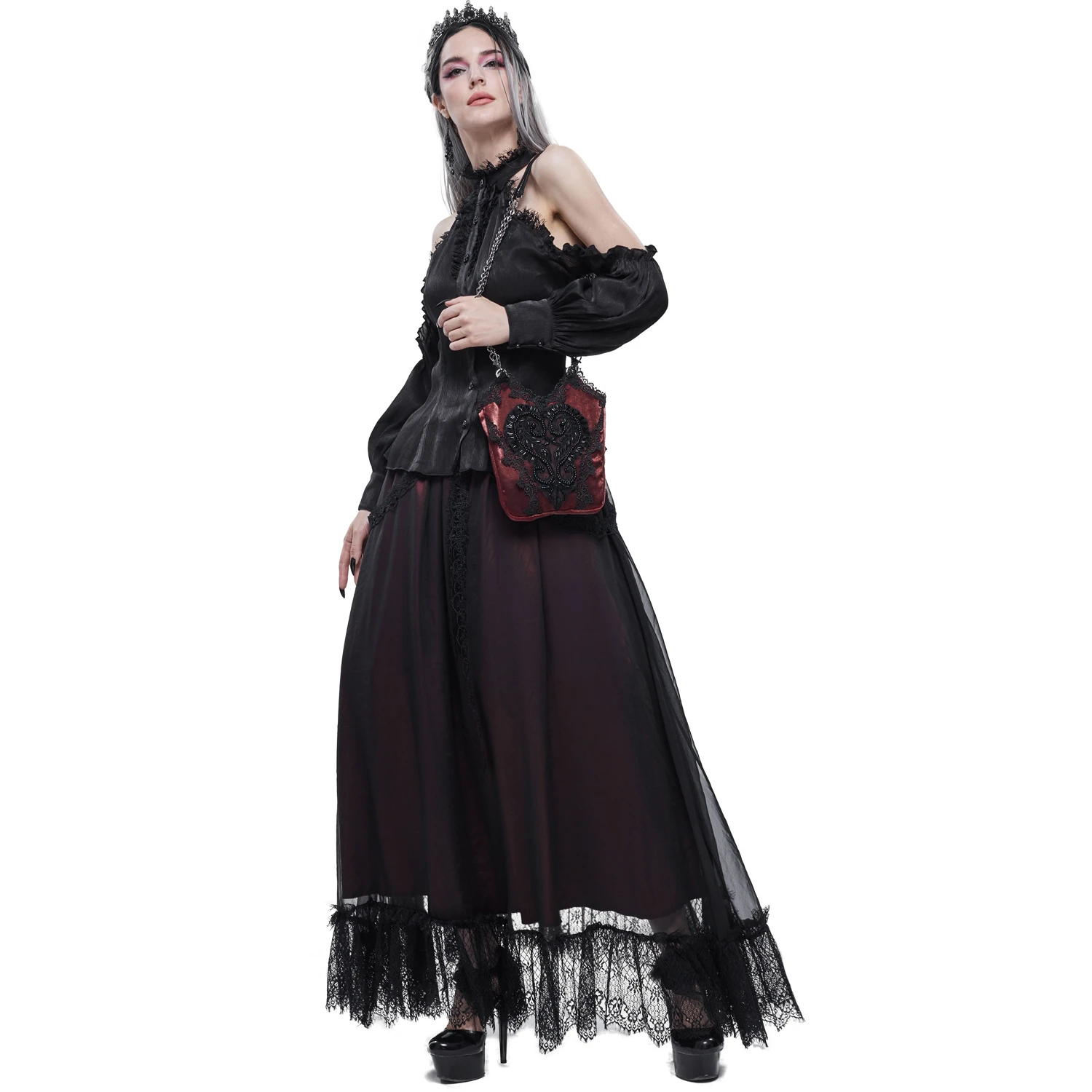 DEVIL FASHION Sac 'Satin Blood' Rouge Et Noir 9 DEVIL FASHION Sac 'Satin Blood' Rouge Et Noir – Image 7