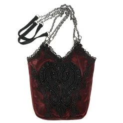 DEVIL FASHION Sac 'Satin Blood' Rouge Et Noir 21 DEVIL FASHION Sac 'Satin Blood' Rouge Et Noir -ALCHEMY GOTHIC shop sac satin blood rouge et noir 7
