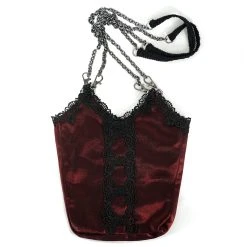 DEVIL FASHION Sac 'Satin Blood' Rouge Et Noir 22 DEVIL FASHION Sac 'Satin Blood' Rouge Et Noir -ALCHEMY GOTHIC shop sac satin blood rouge et noir 8