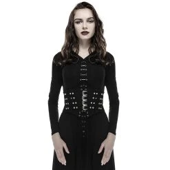 PUNK RAVE Serre-Taille Gothique 'Bestia' Noir -ALCHEMY GOTHIC shop serre taille gothique bestia noir 3