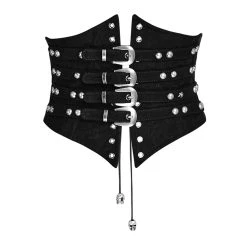 PUNK RAVE Serre-Taille Gothique 'Bestia' Noir -ALCHEMY GOTHIC shop serre taille gothique bestia noir 6