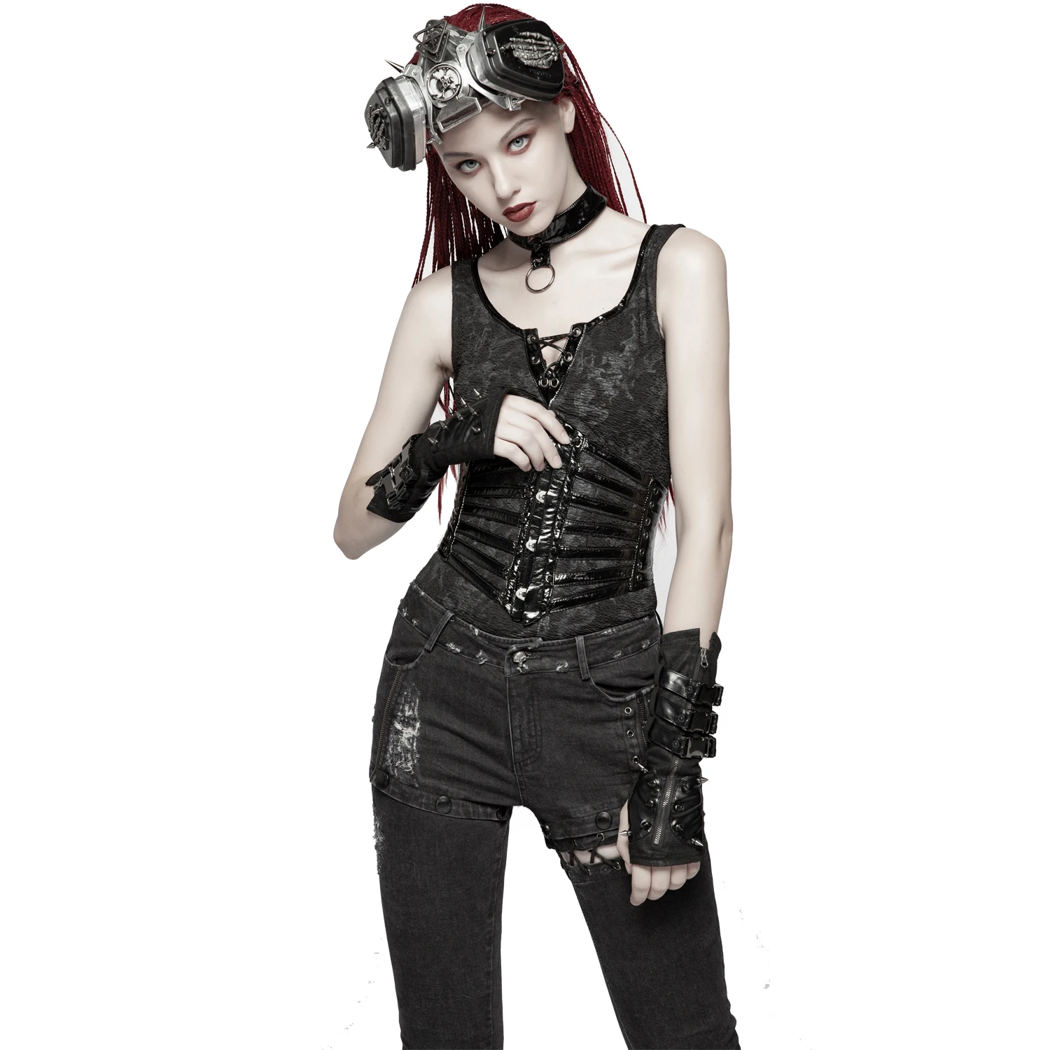 PUNK RAVE Serre-Taille Gothique 'Black Cage' Noir 7 PUNK RAVE Serre-Taille Gothique 'Black Cage' Noir – Image 5