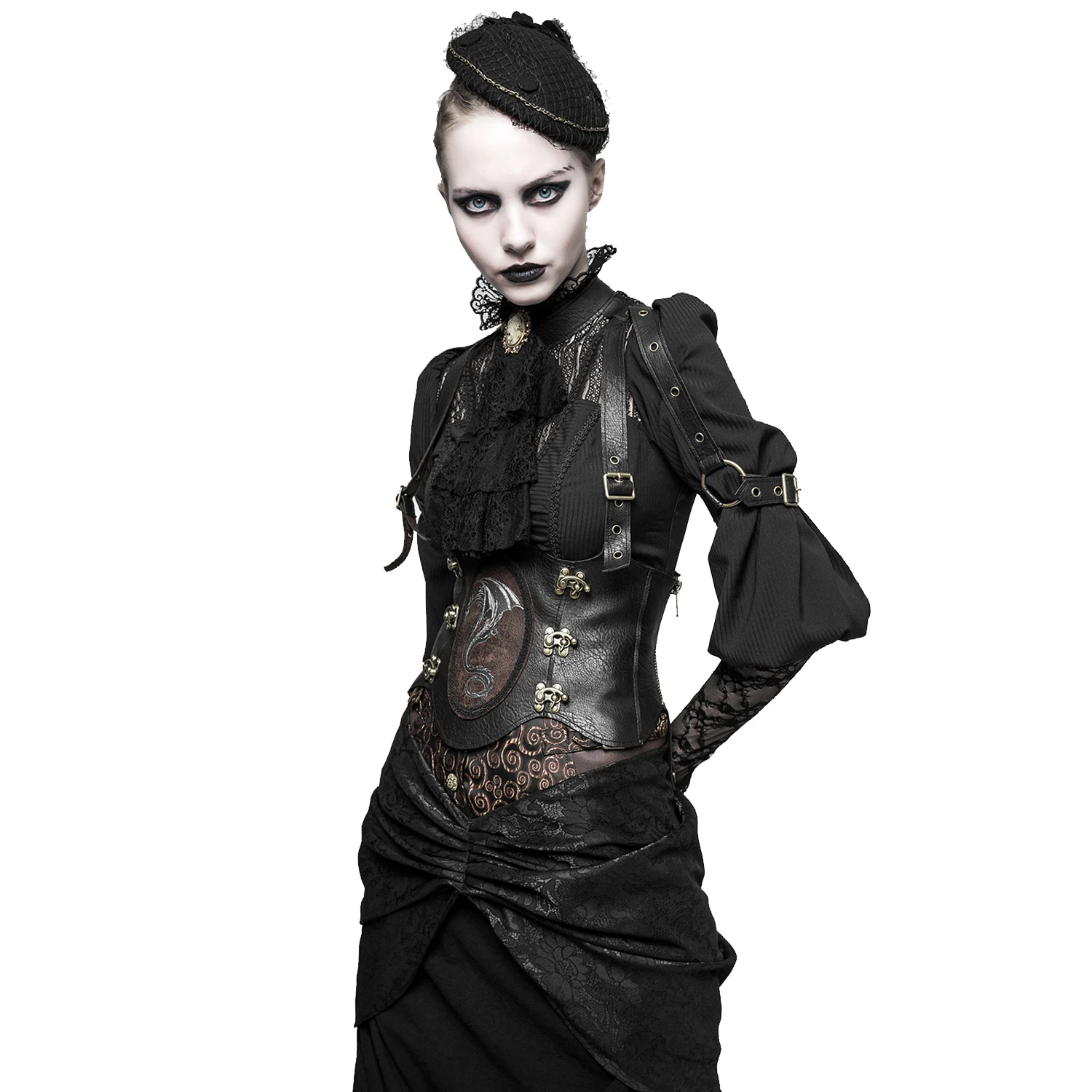 PUNK RAVE Serre-Taille Marron Foncé 'Dragon Lady' 4 PUNK RAVE Serre-Taille Marron Foncé 'Dragon Lady' – Image 2