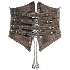 PUNK RAVE Serre-Taille Steampunk 'Bestia' Marron