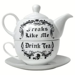 ALCHEMY GOTHIC Service à Thé 'Freaks Like Me Drink Tea'