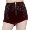 DEVIL FASHION Short 'Artemis' En Velours Bordeaux -ALCHEMY GOTHIC shop short artemis en velours bordeaux