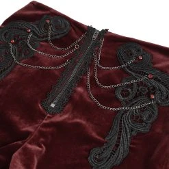 DEVIL FASHION Short 'Artemis' En Velours Bordeaux -ALCHEMY GOTHIC shop short artemis en velours bordeaux 14