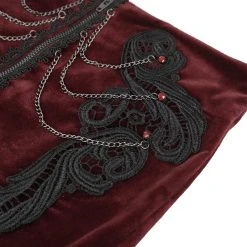 DEVIL FASHION Short 'Artemis' En Velours Bordeaux -ALCHEMY GOTHIC shop short artemis en velours bordeaux 15