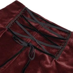 DEVIL FASHION Short 'Artemis' En Velours Bordeaux -ALCHEMY GOTHIC shop short artemis en velours bordeaux 16