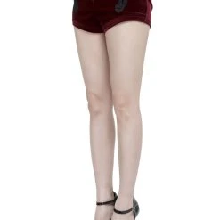 DEVIL FASHION Short 'Artemis' En Velours Bordeaux -ALCHEMY GOTHIC shop short artemis en velours bordeaux 6 scaled