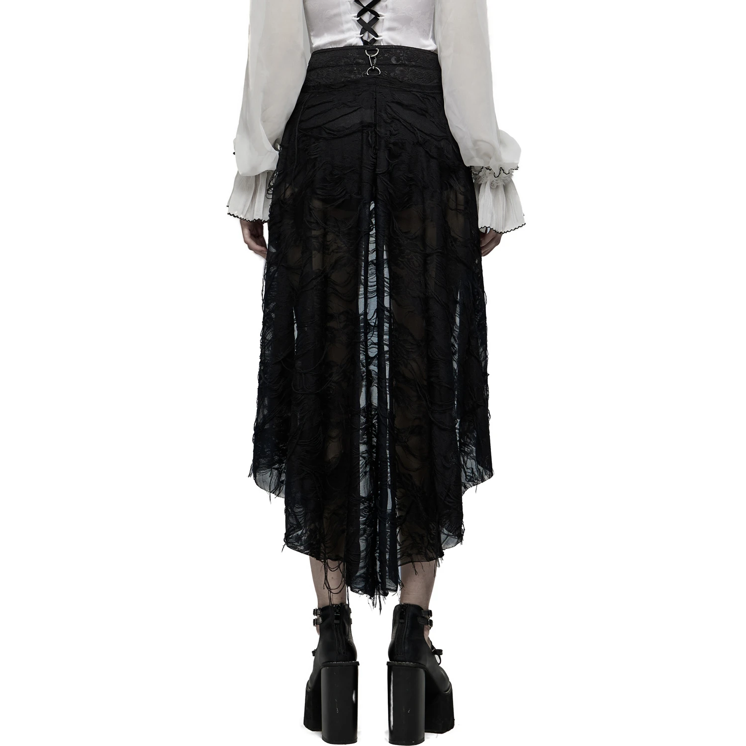 PUNK RAVE Short Avec Sur-Jupe Amovible 'Coffin' Noir 9 PUNK RAVE Short Avec Sur-Jupe Amovible 'Coffin' Noir – Image 7