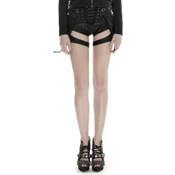 PUNK RAVE Short 'Bunker Bomber' Noir -ALCHEMY GOTHIC shop short bunker bomber noir 11