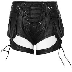 PUNK RAVE Short 'Bunker Bomber' Noir -ALCHEMY GOTHIC shop short bunker bomber noir 15