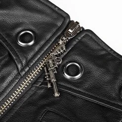 PUNK RAVE Short 'Bunker Bomber' Noir -ALCHEMY GOTHIC shop short bunker bomber noir 18